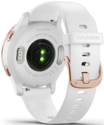 Garmin Venu 2S Smartwatch - 27.9mm - Rose Gold Fiber-reinforced Polymer Case with White Silicone Strap