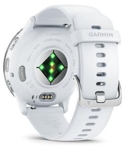 Garmin Venu 3 Smartwatch - 8GB - 45mm - Silver Fiber-reinforced Polymer Case with Whitestone Silicone Quick Release Band