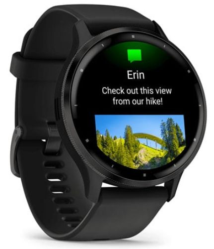 Garmin Venu 3 Smartwatch - 8GB - 45mm - Slate Fiber-reinforced Polymer Case with Black Silicone Quick Release Band