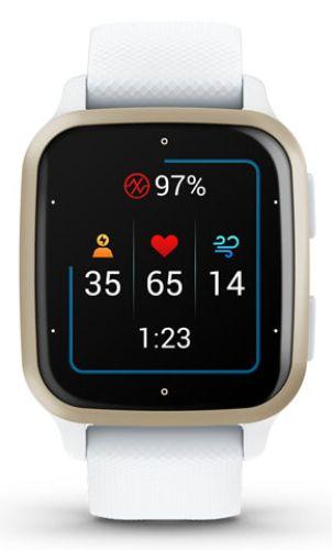 Garmin  Venu Sq 2 Smartwatch - Cream Gold-Fiber-reinforced polymer-Silicone Band-White - Cream Gold - Fiber-reinforced polymer - White - Silicone Band - Silicone - Excellent