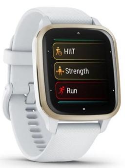 Garmin Venu Sq 2 Smartwatch - Cream Gold Fiber-reinforced polymer Case with White Silicone Silicone Band