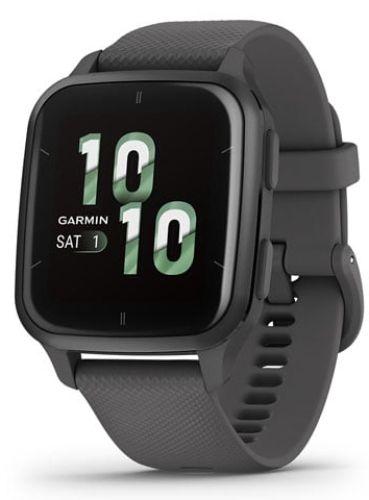 Garmin Venu Sq 2 Smartwatch - Metallic Mint Fiber-reinforced polymer Case with Shadow Gray Silicone Silicone Band