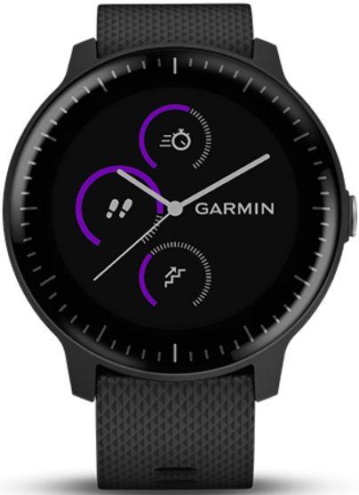 Garmin  Vivoactive 3 Music Smartwatch - Black-Polymer-Silicone-Black - Black - Polymer - Black - Silicone - Silicone Band - Excellent