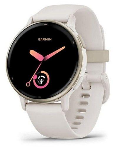 Garmin  Vivoactive 5 Smartwatch - 30.4mm - Cream Gold - Fibre-reinforced polymer - Ivory - Silicone Strap - Silicone - Good