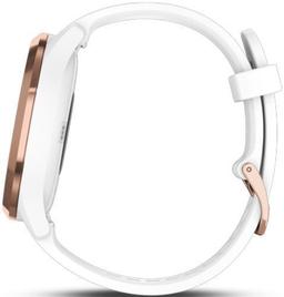Garmin Vivomove HR Smartwatch - 43mm - Rose Gold/White Sport Edition (Fiber-reinforced Polymer) Case with White Silicone Silicone Band - Regular Size
