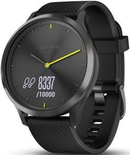 Garmin Vivomove HR Smartwatch - 43mm - Slate/Black Sport Edition (Fiber-reinforced Polymer) Case with Black Silicone Silicone Band - One-Size