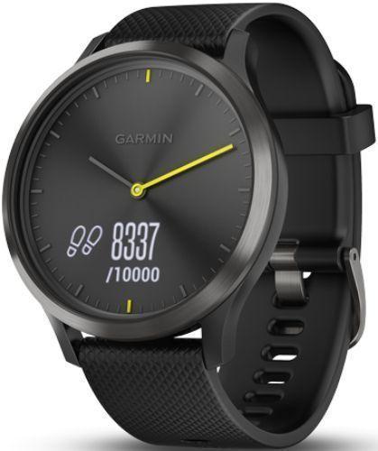 Garmin Vivomove HR Smartwatch - 43mm - Slate/Black Sport Edition (Fiber-reinforced Polymer) Case with Black Silicone Silicone Band - One-Size