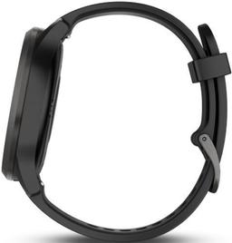 Garmin Vivomove HR Smartwatch - 43mm - Slate/Black Sport Edition (Fiber-reinforced Polymer) Case with Black Silicone Silicone Band - One-Size