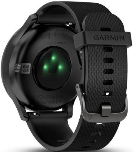 Garmin Vivomove HR Smartwatch - 43mm - Slate/Black Sport Edition (Fiber-reinforced Polymer) Case with Black Silicone Silicone Band - One-Size