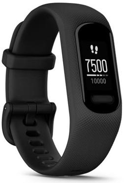 Garmin Vivosmart 5 Smartwatch - Black Polycarbonate Case with Black Silicone Strap - Large Size