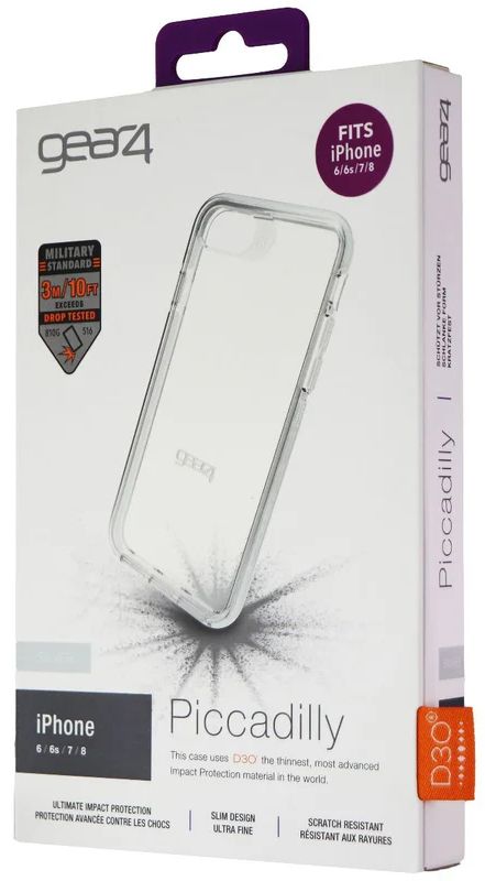 Gear4 Piccadilly Series Phone Case for iPhone 7/8 - Clear/Silver