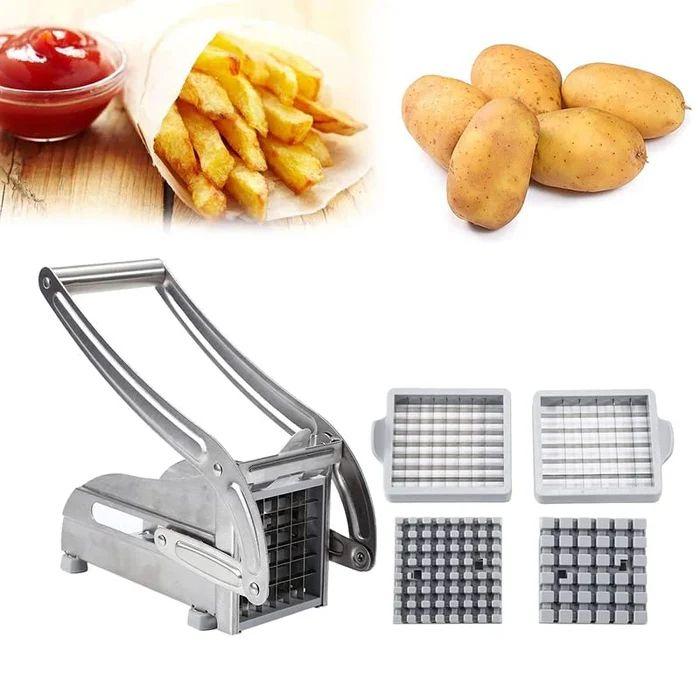Generic 2-Blade French Fry Potato Cutter - Stainless Steel