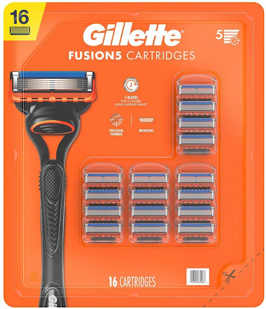 Gillette  Fusion5 Men's Razor Blades (16ct) - Black/Orange - Excellent
