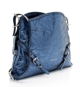 Givenchy Metallic Leather Voyou Medium Hobo - Metallic Leather - Blue