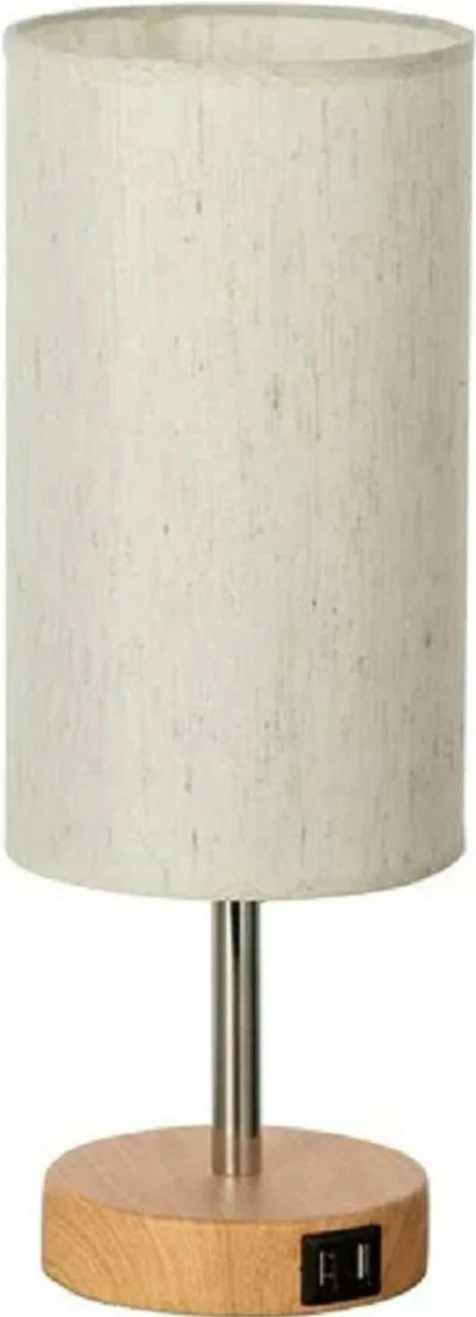 GK City  Bedside Table Lamp with USB Port - Wood - Brand New