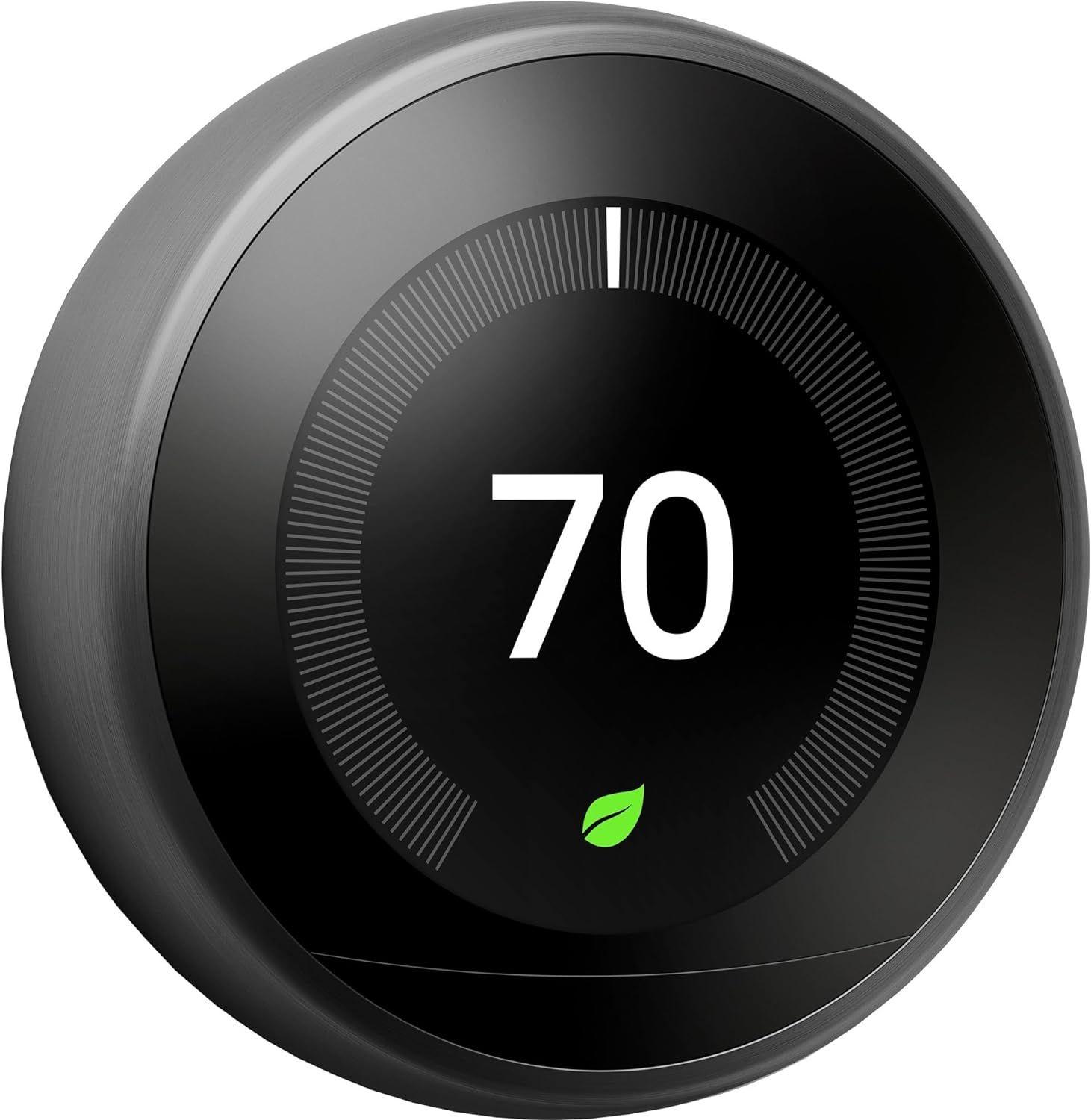 Google Nest Learning Smart Wifi Thermostat (Gen 3) - Black