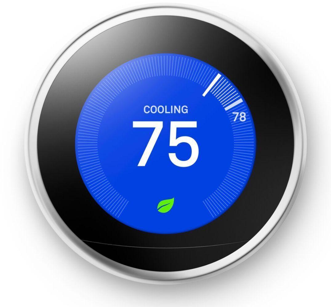 Google  Nest Learning Smart Wifi Thermostat (Gen 3) - Polished Steel - Excellent