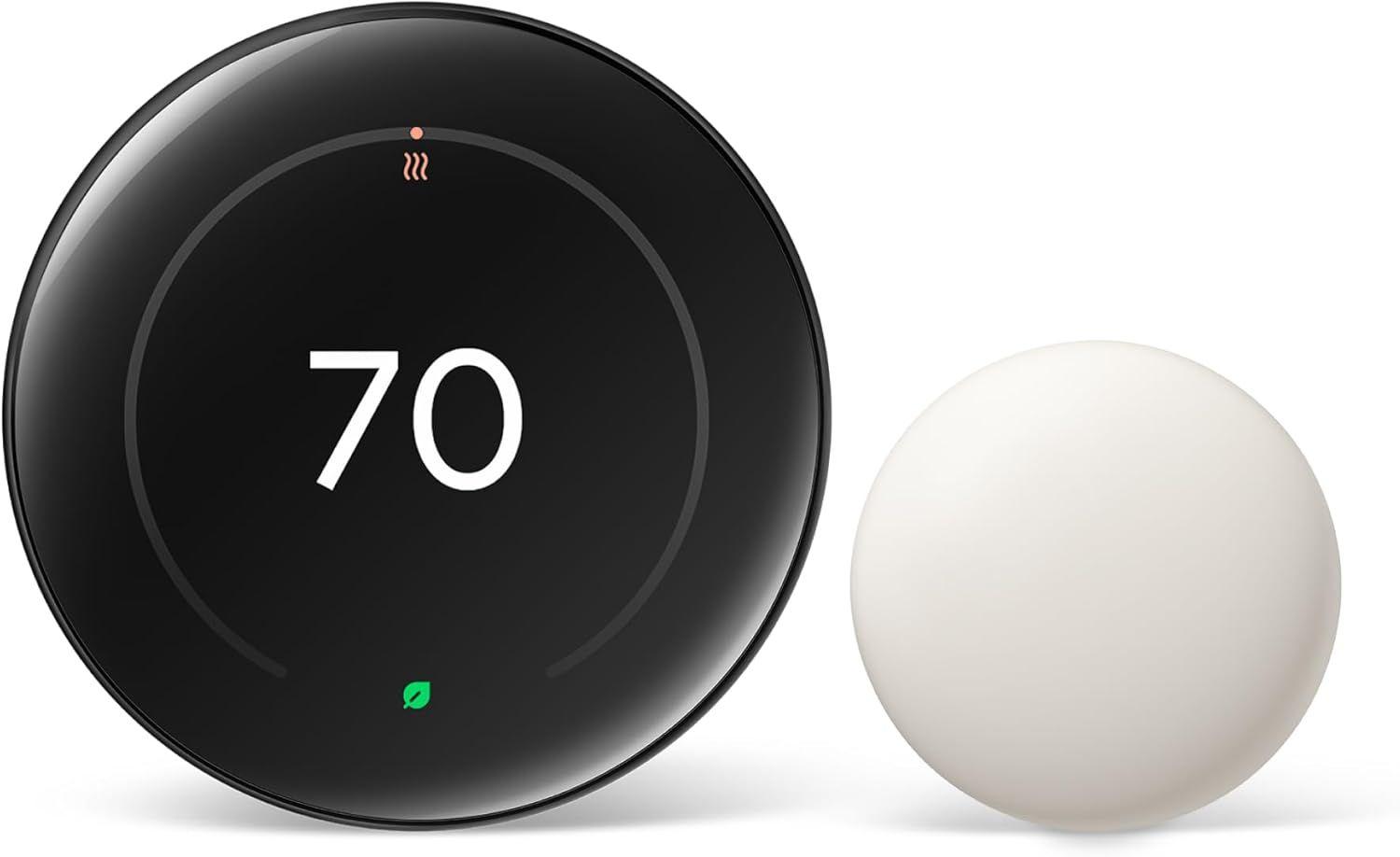 Google  Nest Learning Thermostat (4th Gen) - Polished Obsidian - Premium