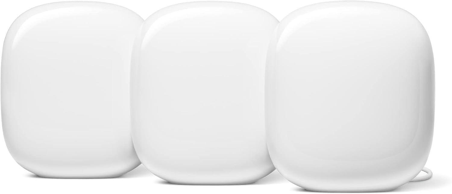 Google  Nest Wifi Pro 6e AX5400 Mesh Router (3 Pack) - Snow - Excellent