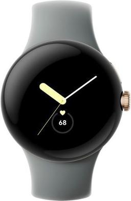 Google Pixel Watch 1 (Bluetooth) - 32GB - 30.4mm - Champagne Gold Stainless Steel Case with Hazel Fluoroelastomer Active Band