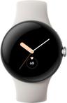 Google Pixel Watch 1 (Bluetooth + LTE) - 32GB - 41mm - Polished Silver Stainless Steel Case with Chalk Fluoroelastomer Active Band