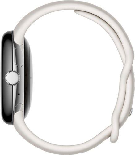 Google Pixel Watch 1 (Bluetooth + LTE) - 32GB - 41mm - Polished Silver Stainless Steel Case with Chalk Fluoroelastomer Active Band