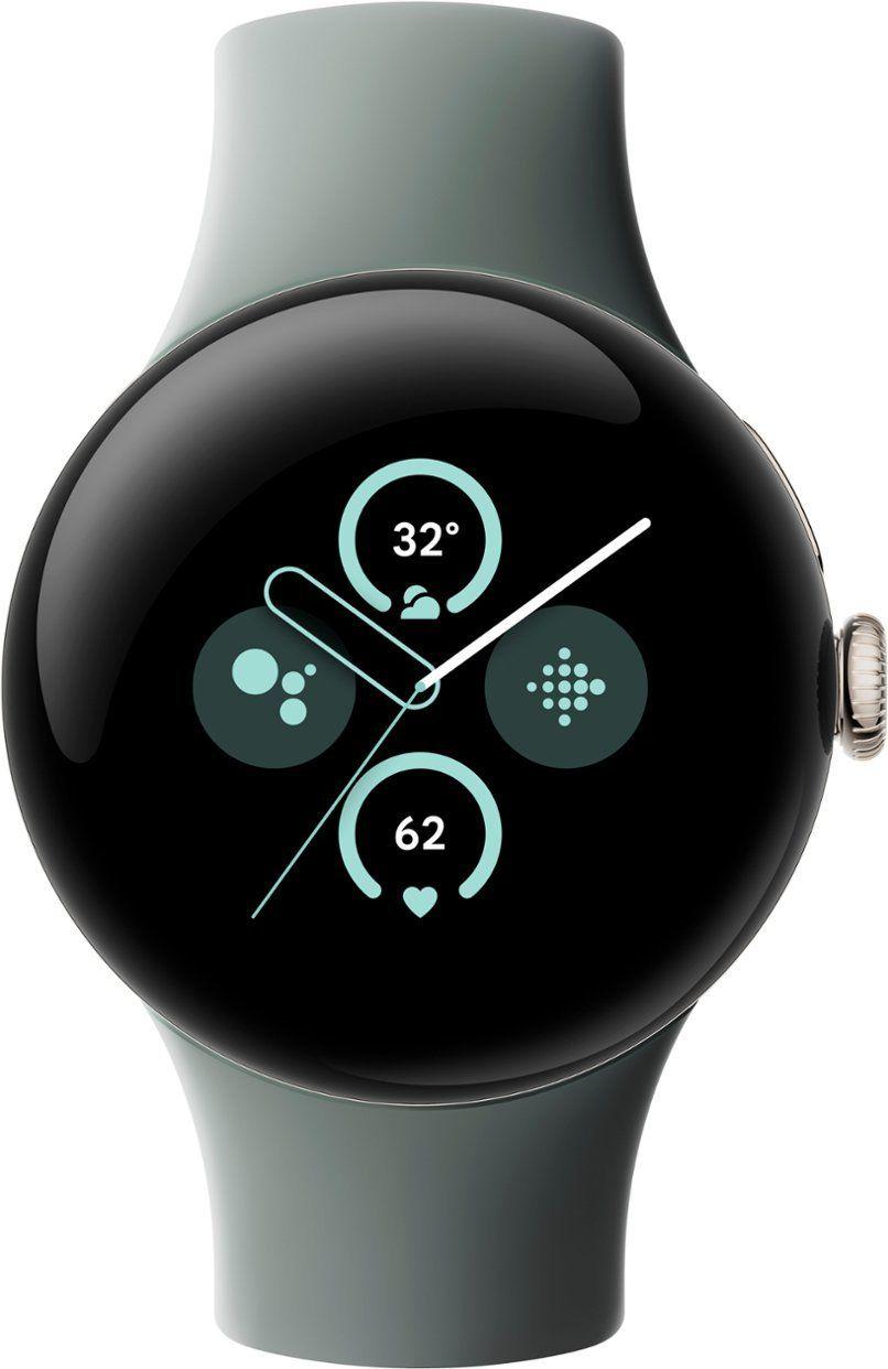 Google  Pixel Watch 2 - 32GB - Bluetooth + LTE - 1.2 inch - Champagne Gold - Aluminum - Hazel - Active Band - Fluoroelastomer - Good