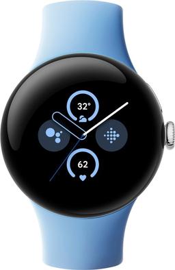 Google Pixel Watch 2 (Bluetooth + LTE) - 32GB - 1.2 inch - Polished Silver Aluminum Case with Bay Fluoroelastomer Active Band