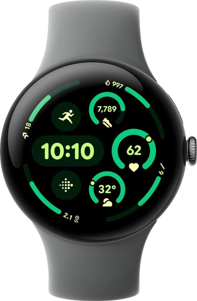 Google  Pixel Watch 3 - 32GB - Bluetooth - 45mm - Matte Hazel - 100% Recycled Aluminum - Hazel - Active Band - Fluoroelastomer - Excellent