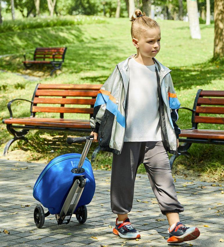GoPowerBike GoVoyage Kids 2-in-1 Luggage Scooter - Blue