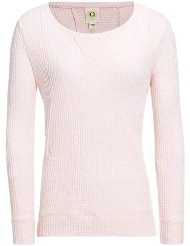 GreenTea Women's Brushed Waffle Top XL - Light Pink