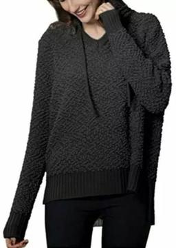 GreenTea Women's Popcorn Cozy Hoodie M - Black