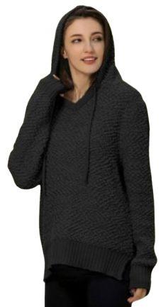 GreenTea Women's Popcorn Cozy Hoodie M - Black