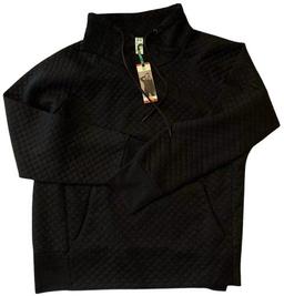 GreenTea Women's Quilt Pullover Top S - Black