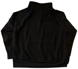 GreenTea Women's Quilt Pullover Top S - Black