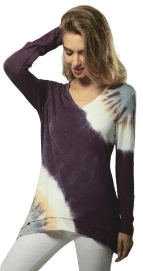 GreenTea  Women's Tie Dye Top XXL - Grape - Brand New