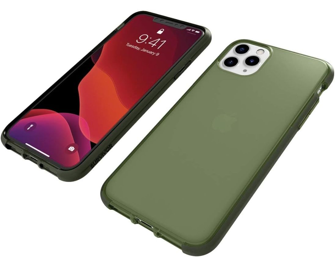 Griffin Survivor Clear Phone Case for iPhone 11 Pro - Green