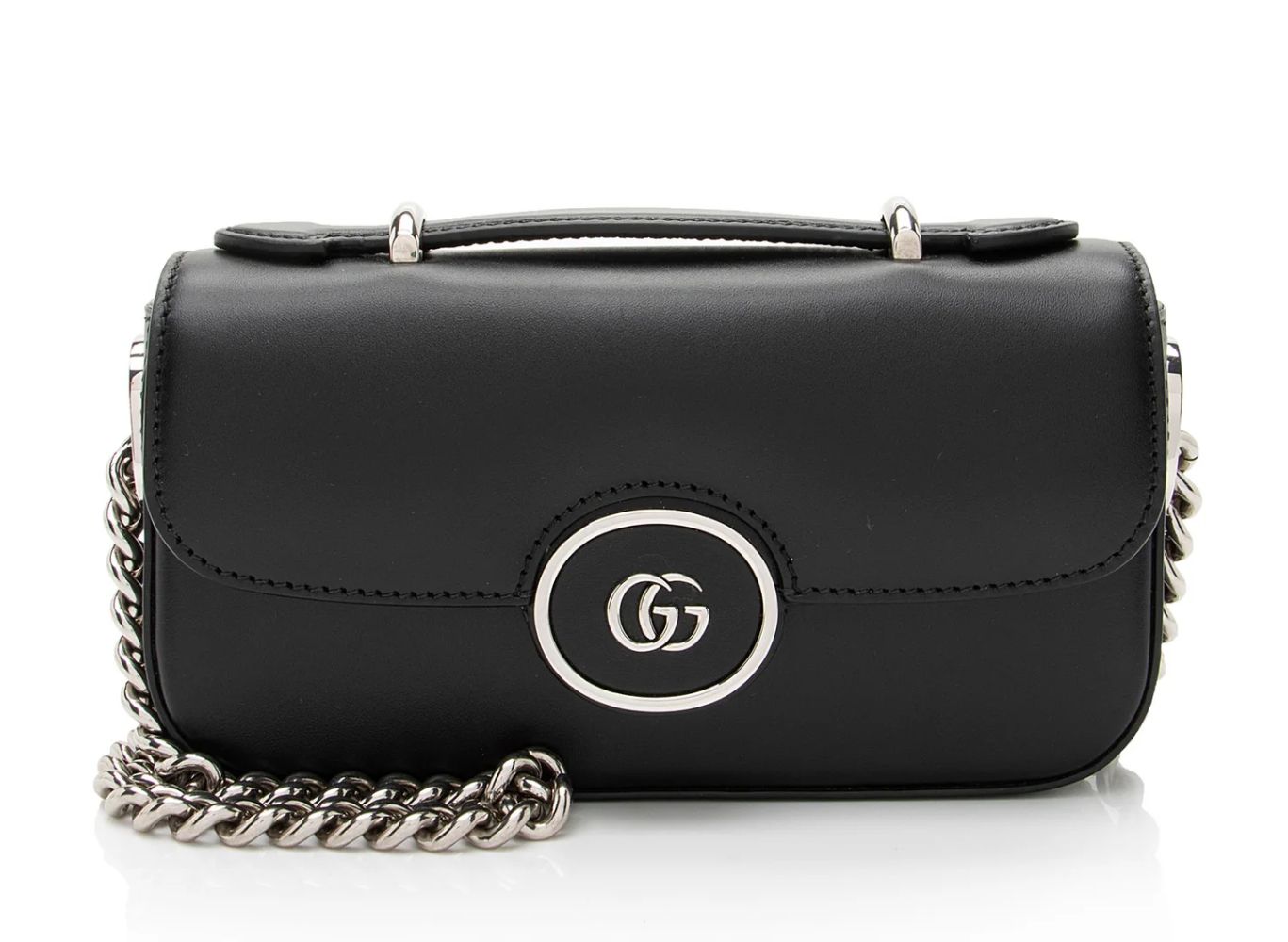 Gucci Calfskin Petite GG Mini Shoulder Bag - Calfskin - Black