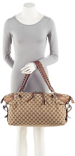 Gucci GG Canvas Bamboo Bar Medium Tote