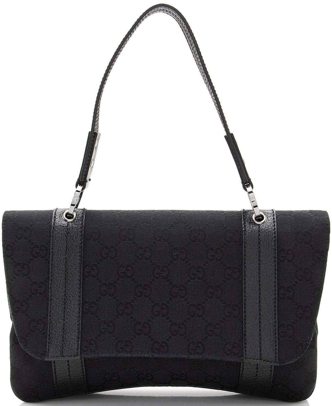 Gucci  GG Canvas Flap Top Handle - Black - Canvas - Excellent