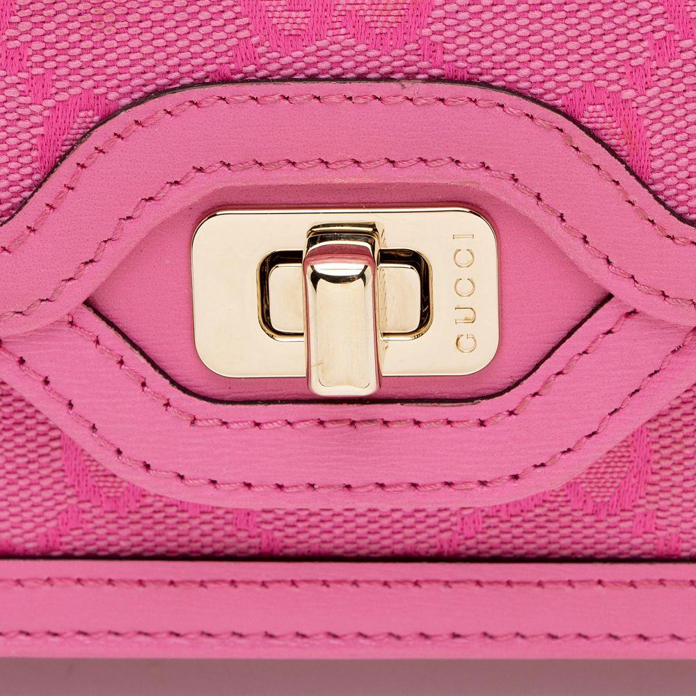 Gucci GG Canvas Luce Mini Shoulder Bag - Canvas - Pink