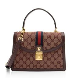 Gucci GG Canvas Ophidia Small Top Handle - Canvas - Brown/Red