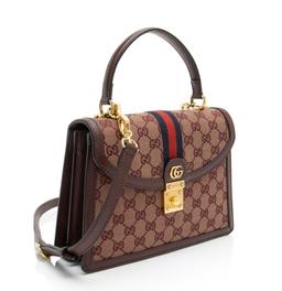 Gucci GG Canvas Ophidia Small Top Handle - Canvas - Brown/Red