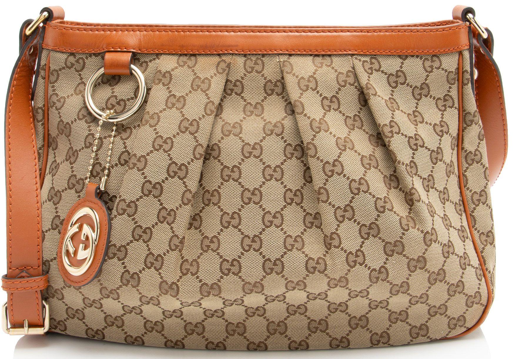 Gucci  GG Canvas Sukey Messenger - Beige/Orange - Canvas - Good
