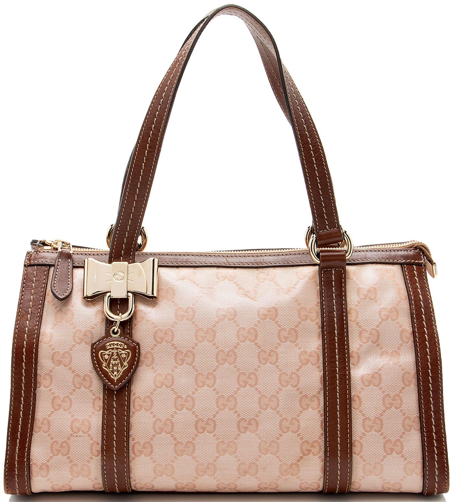 Gucci  GG Crystal Duchessa Boston Bag - Brown/Pink - Coated Canvas - Good