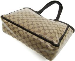 Gucci GG Crystal Leather PVC Tote Bag - Leather - Beige/Dark Brown