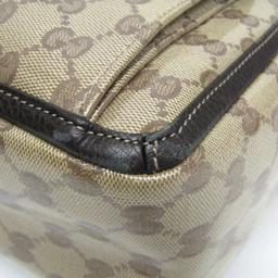 Gucci GG Crystal Leather PVC Tote Bag - Leather - Beige/Dark Brown