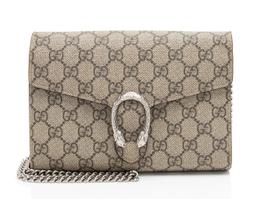 Gucci GG Supreme Dionysus Chain Wallet - Leather - Beige (Brown Nylon)
