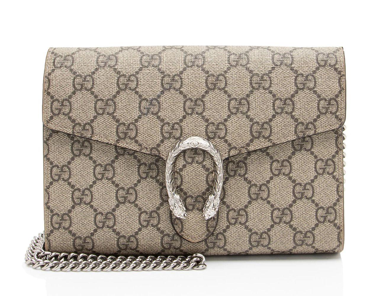 Gucci GG Supreme Dionysus Chain Wallet - Leather - Beige (Brown Nylon)