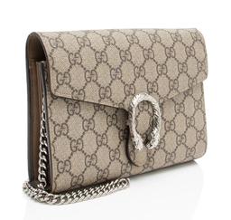 Gucci GG Supreme Dionysus Chain Wallet - Leather - Beige (Brown Nylon)